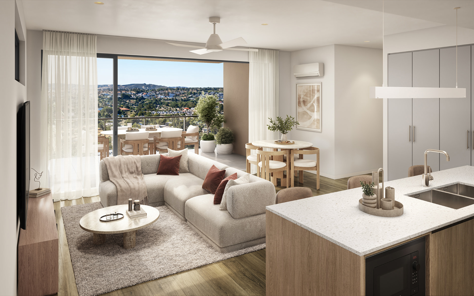 Lorimer open-plan living and dining area